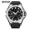 SANDA 3313 Brand Watch Men Sport Alarm Clock Waterproof Wristwatches Original Brand Men's Wristwatch Quartz Digital Watches