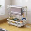 Kitchen Sink Organizer Rack RustResistant Rustproof Sponge Holder with Drain Tray for Washroom