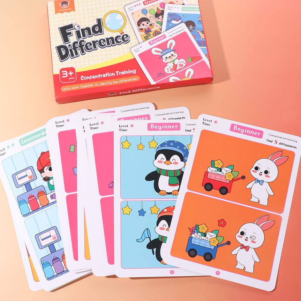 Find The Difference Puzzle Board Game Card Rewritable Picture Books Puzzle Toy  Development Toy