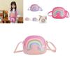 Cute Japanese Style Rainbow Heart Shoulder Bag For Kids With Cartoon Design