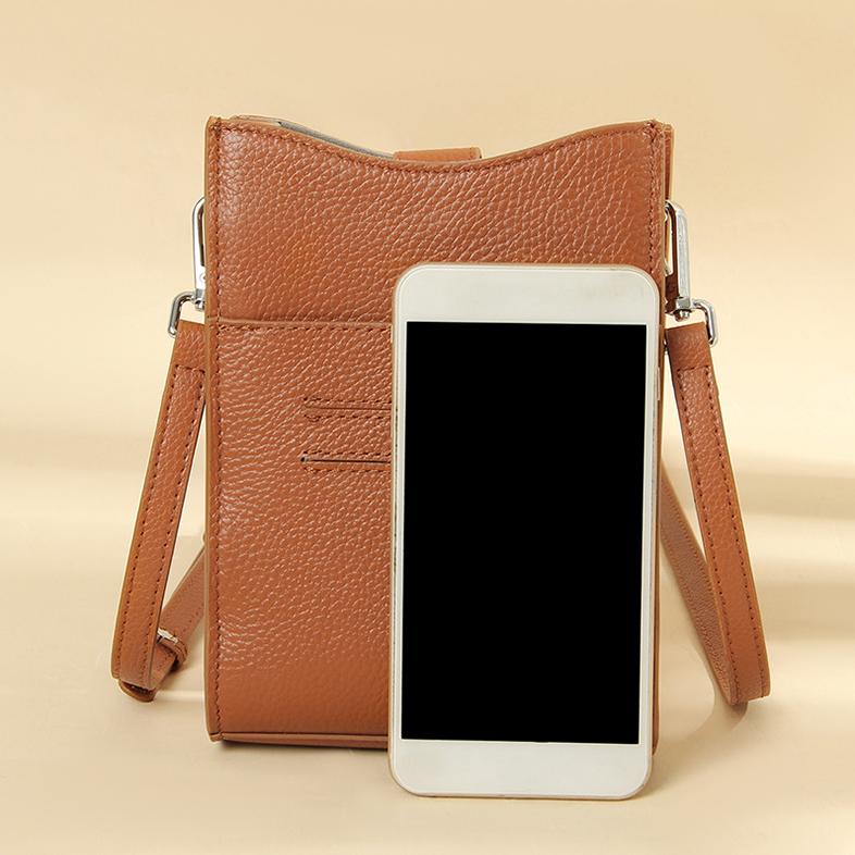Japanese Genuine Leather Mobile Phone Bag New Simple Crossbody Shoulder Bag