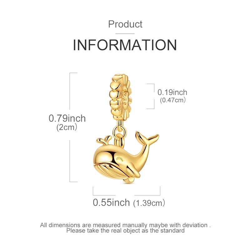 copper Gold Plated Whale Can Be Opened Pendant Locket Charm Compatible With Authentic Charm Bracelets Women Do It Yourself Jewellery Gift