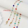 Retro Style Colorful Crystal Eyeglass Chain for Women – Fashionable Mask Eyeglass Lanyard, Copper Material