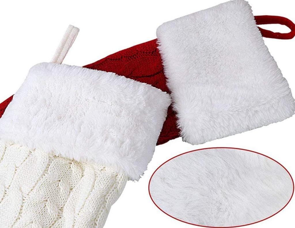 Large Cross-border Pom-pom Christmas Stockings Gift and Candy Bag for Home Decoration