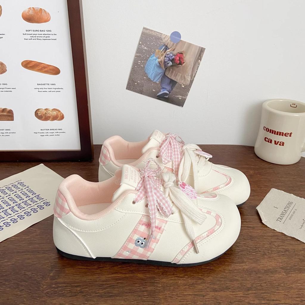 Girls' German Training Shoes 2025 New Autumn Fashion Sports Shoes Children's Puff Board Shoes Students Wear White Shoes Tide