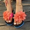 Fashion Comemore Flower Decor Wedge Flip Flops Women 2025 Summer Rainbow Thick Bottom Beach Slippers Woman Light Platform Slides Sandals