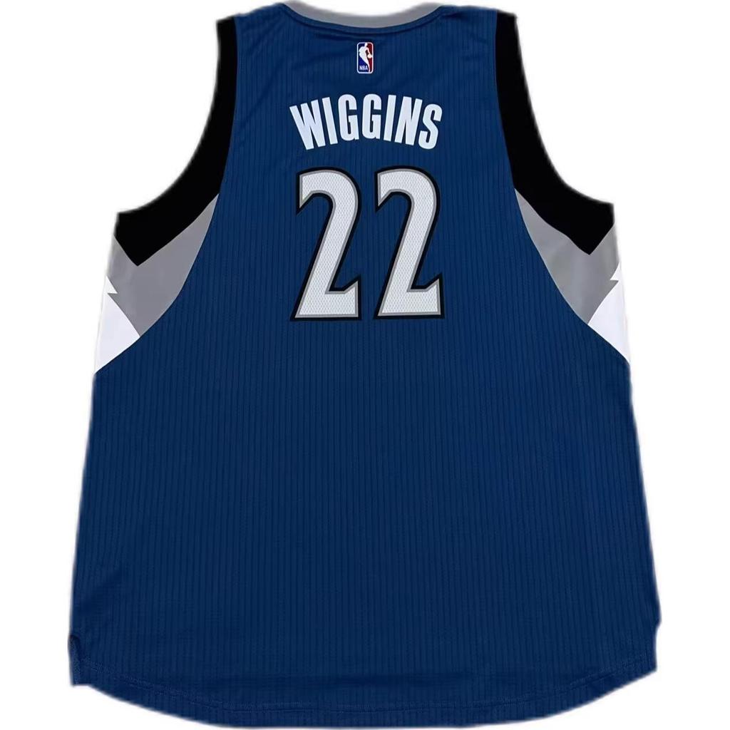 adidas X NBA Collaboration Minnesota Timberwolves Wiggins 22 Fan Edition Comfortable Stylish Versatile Basketball Jersey 7470A-316-K92628