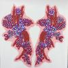 3D Blumige Strass-Applikation Perlenstickerei Zubehör Rose Fransen Miederbesatz Kristall Aufnähen Perlen Strass Rose Applikation
