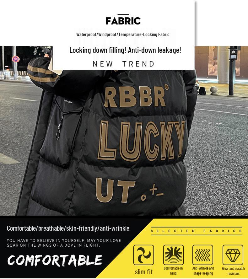 Men's Youth Mid-Length Down Jacket - Winter Thickened Coat for Junior and High School Students