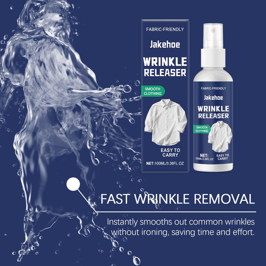 Jakehoe Clothes Wrinkle Removal Spray No-iron, fast smoothing for a variety of fabrics, suitable for business trips and travel essentials