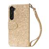Suitable for Samsung Z Fold 5 Mobile Phone Leather Case Z Fold4 Glitter Zipper Wallet Insert Card Holder Protective Case