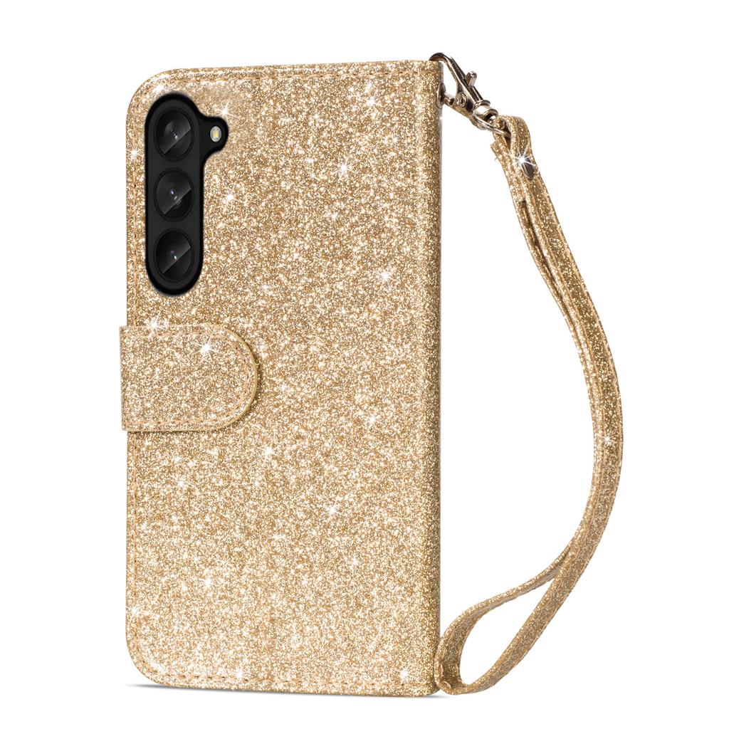 Suitable for Samsung Z Fold 5 Mobile Phone Leather Case Z Fold4 Glitter Zipper Wallet Insert Card Holder Protective Case