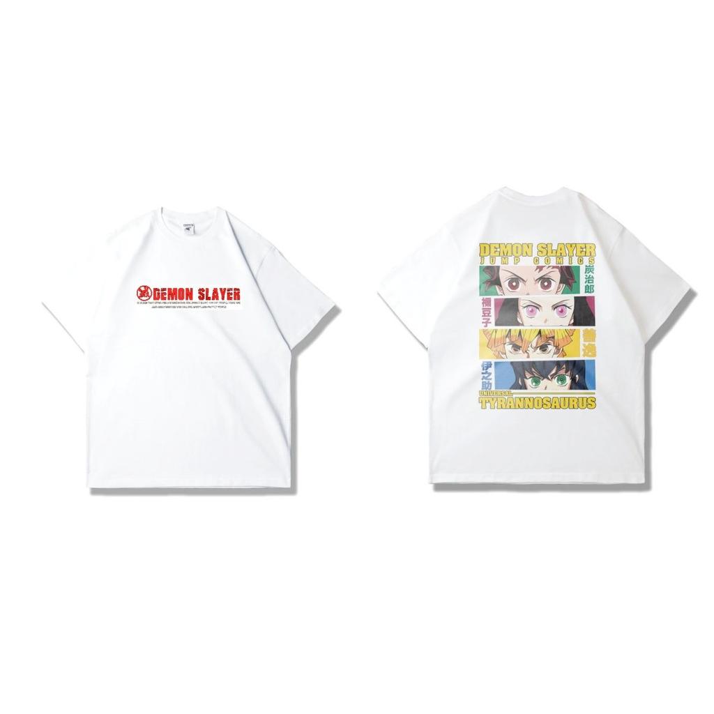 Demon Slayer Ghost Slayer Blade Short Sleeve T-Shirt Crew Neck Print Summer New Men's and Women's Streetwear