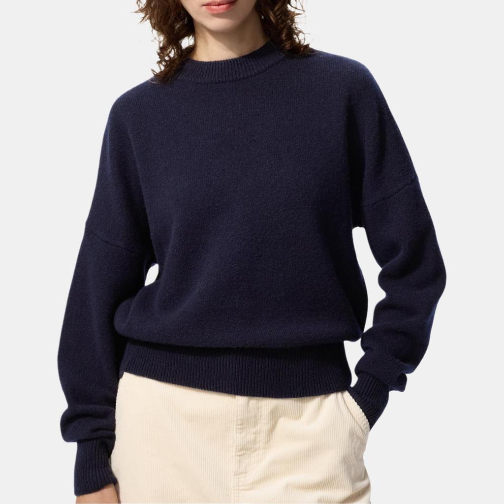 Uniqlo X Comptoir Des Cotonniers Collaboration Fw25 Half High Neck Casual Ribbed Comfortable Solid Color Long Sleeve Pullover Knit Sweater 480026-69