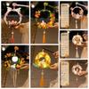 Handmade Rabbit Hoop Lamp Glowing Chenille Stems Craft Bunny Wreath Lantern  Mid-Autumn Festival