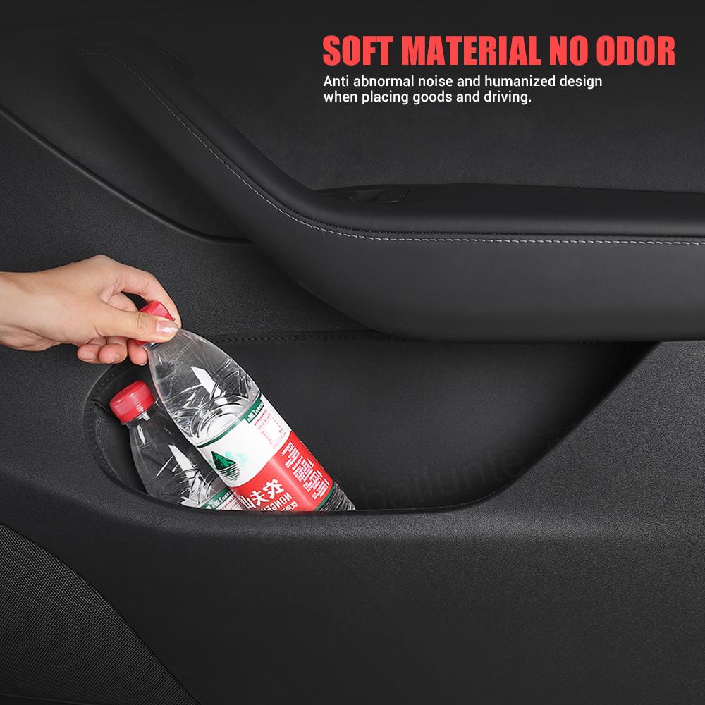 4Pcs Car Front and Rear Door Slot Storage Door Side Storage Cushion Box For   2022 2023 Tesla Model Y 3