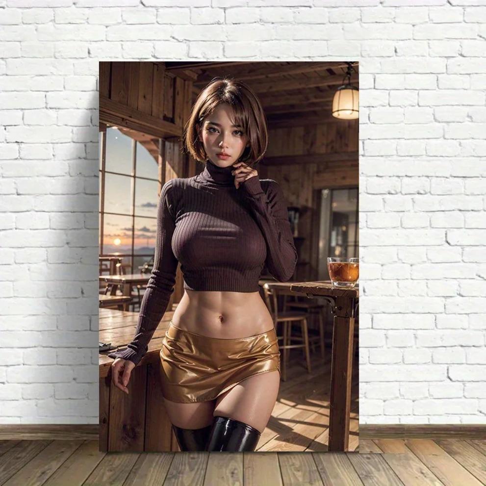 

YODII Sexy Woman Canvas Wall Art Modern Painting for Living Room Bedroom Decor 20x30cm