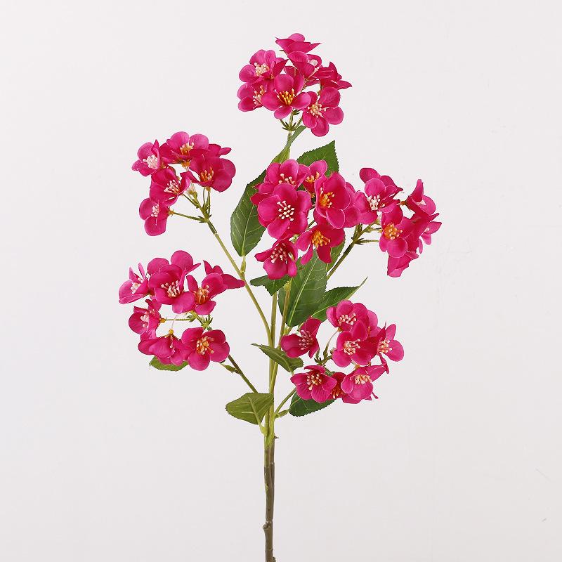 

Chinese-style single begonia flower home living room hotel arranges fake flower props, thyme simulated flower