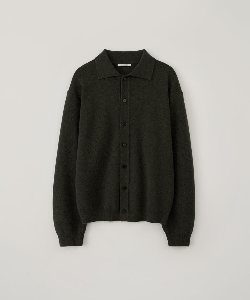BLANKROOM Collared Cardigan_Moss Green