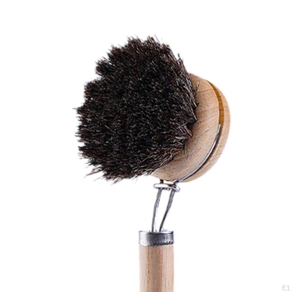 Dish Brush Ergonomic Wooden Handle Scrub Multi Use Lightweight for Counter