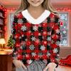 Christmas Day Girls Long Sleeve T Shirts Kids  Girls' V-Neck Tee Christmas Print Long Sleeve Top