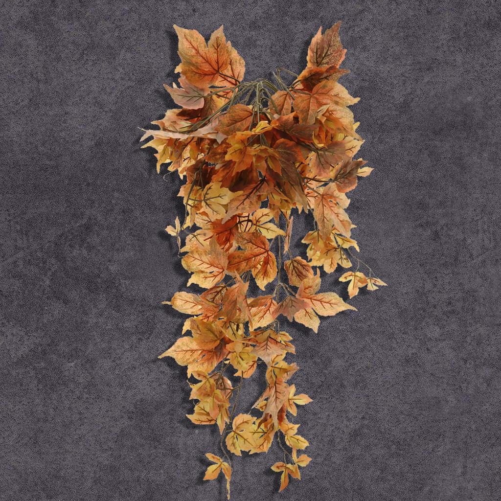 Искусственные кленовые листья Имитация лозы Шелк Осень Ручная работа Настенное украшение