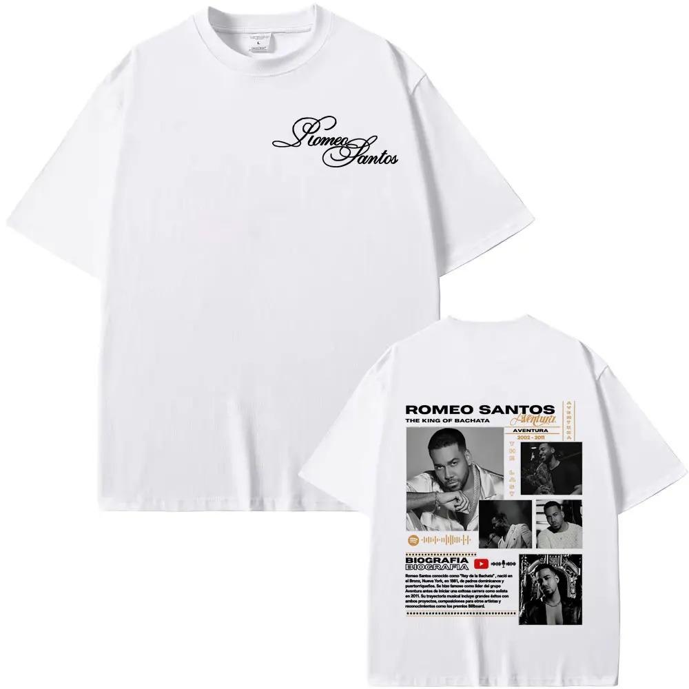 T-shirt Grafica Uomo Donna King of Bachata Romeo Santos Tour Album 2026 Street Vintage Classico 100% Cotone T-shirt Casual