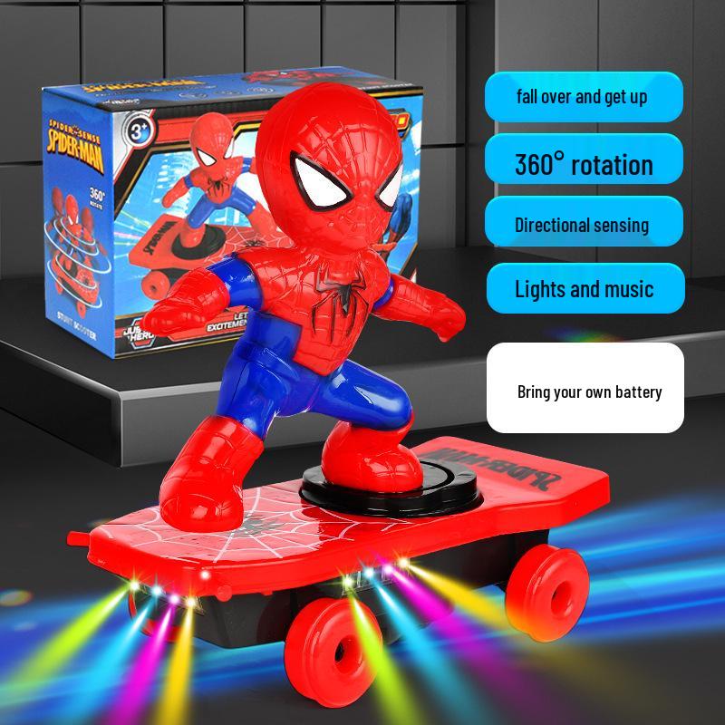 360° Spider-Man Stunt Electric Scooter Toy for Kids