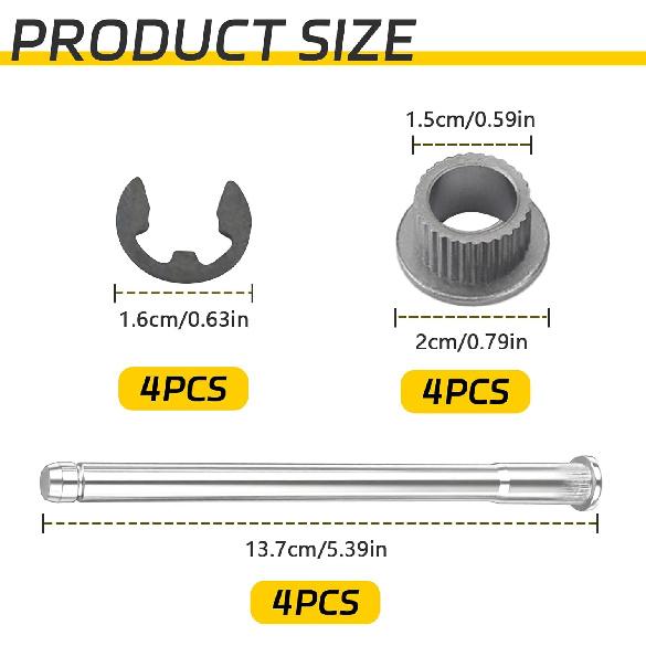 Door Hinge Pin and Bushing Kit for 1994-2004 Chevy S10 Blazer GMC Sonoma Jimmy,Anti-Rust Steel Hinge Repair Kit with Door bushings