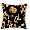 1/4 Stück Luxuriöse Schwarz-Gold Tierprint Kissenbezüge Zebra Leopard Giraffe Muster Kissenhüllen für Heimdekoration