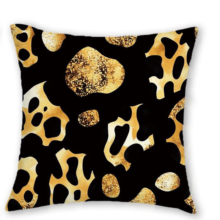 1/4 Stück Luxuriöse Schwarz-Gold Tierprint Kissenbezüge Zebra Leopard Giraffe Muster Kissenhüllen für Heimdekoration
