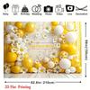 Personalized Text Daisy and Balloon Birthday Backdrop Yellow Floral Party Background Banner