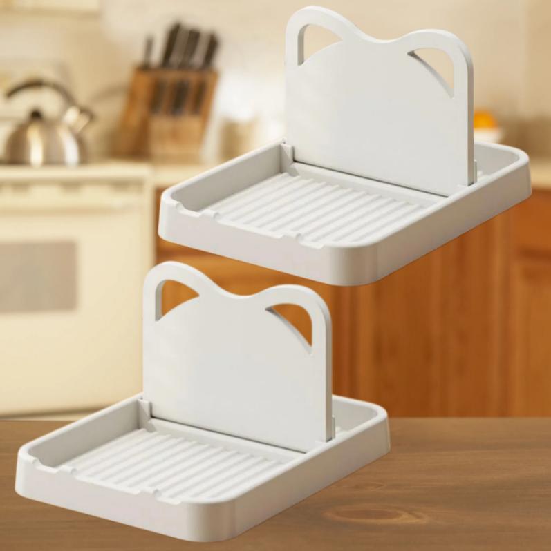 1 pièce Porte-cuillère pour couvercle de casserole Pliable pour plan de travail de cuisine Garder le plan de travail propre Étagère de rangement pour ustensiles Oreilles de chat Accessoires de cuisine