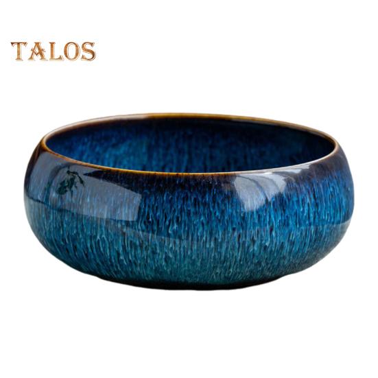 Keramisk Lotus Planter Stor kaliber ikke-porøs rund vase Fargerik Flow Glaze Påskelilje Blomsterpotte for vannplanter Bolle Lotus Hydroponics