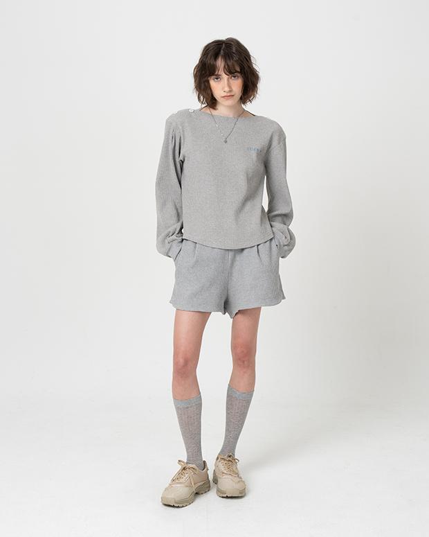 Edenic Button Waffle Balloon T-Shirt (Melange Gray)_Ezs2Ts52Mg Gray/1