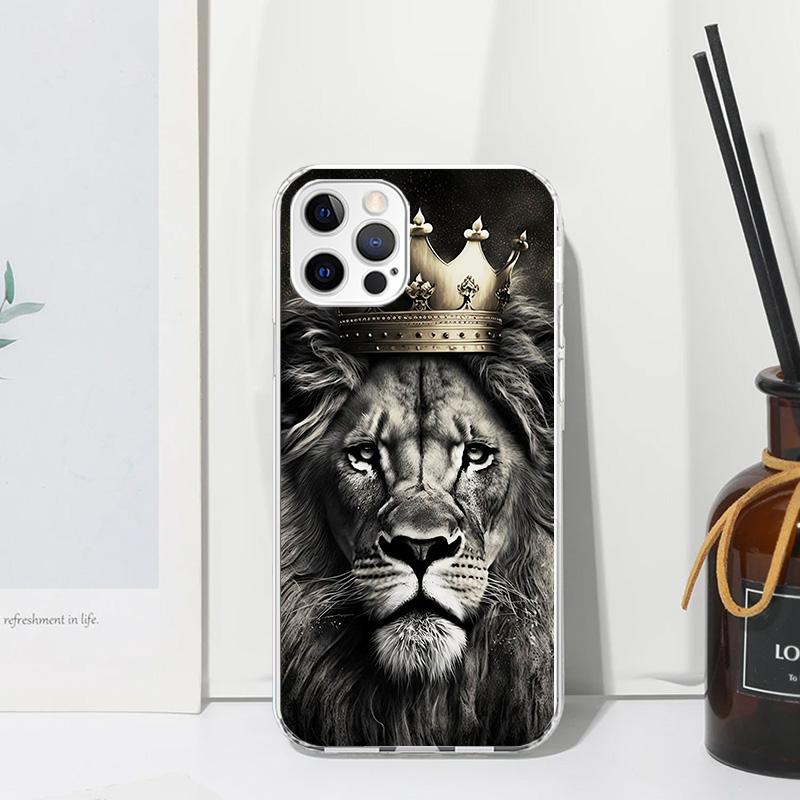 Lion Alpha Male Cub King Phone Case For Iphone 17 Air 16 15 Plus 16E 14 Pro Max 13 Mini 12 11 7 8 SE Fundas Soft Back Cover 17 A