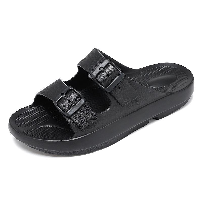 Summer sub-casual buckle thick-soled wear-resistant and odorless one-word support beach outdoor sports sandals slippers