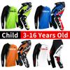 Set echipament motocross pentru copii Kituri Tricou Pantaloni Tineret copil verde Motocicletă negru 3 4 5 6 7 8 9 10 ani Costum off-road albastru portocaliu Enduro cross băiat fată