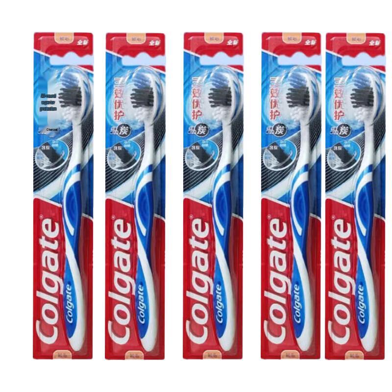 Colgate Triple Action Charcoal Bristle Toothbrush, 5-Pack