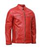 Motorrad Biker Bekleidung Herren Stilvolle Handgefertigte Echte Leder Rote Jacke Lammfell