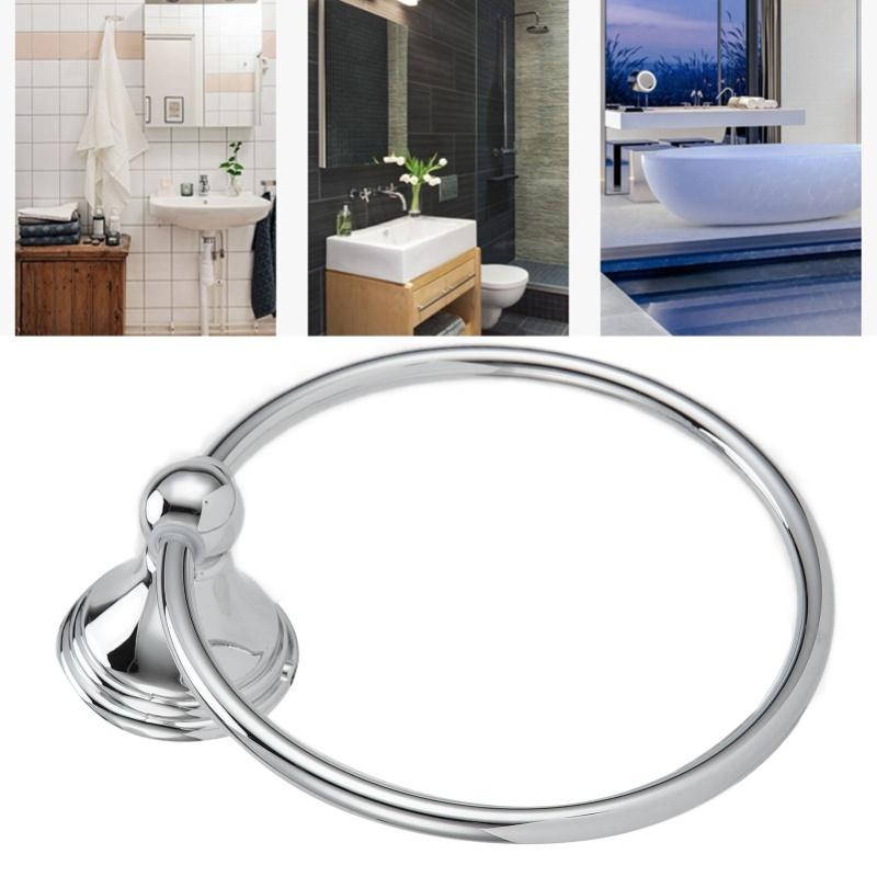 Kroužek na ručník Nerezový držák na ručník na ruce Nástěnný věšák na ručníky Koupelnový hardwarový stojan(893 Chromování )