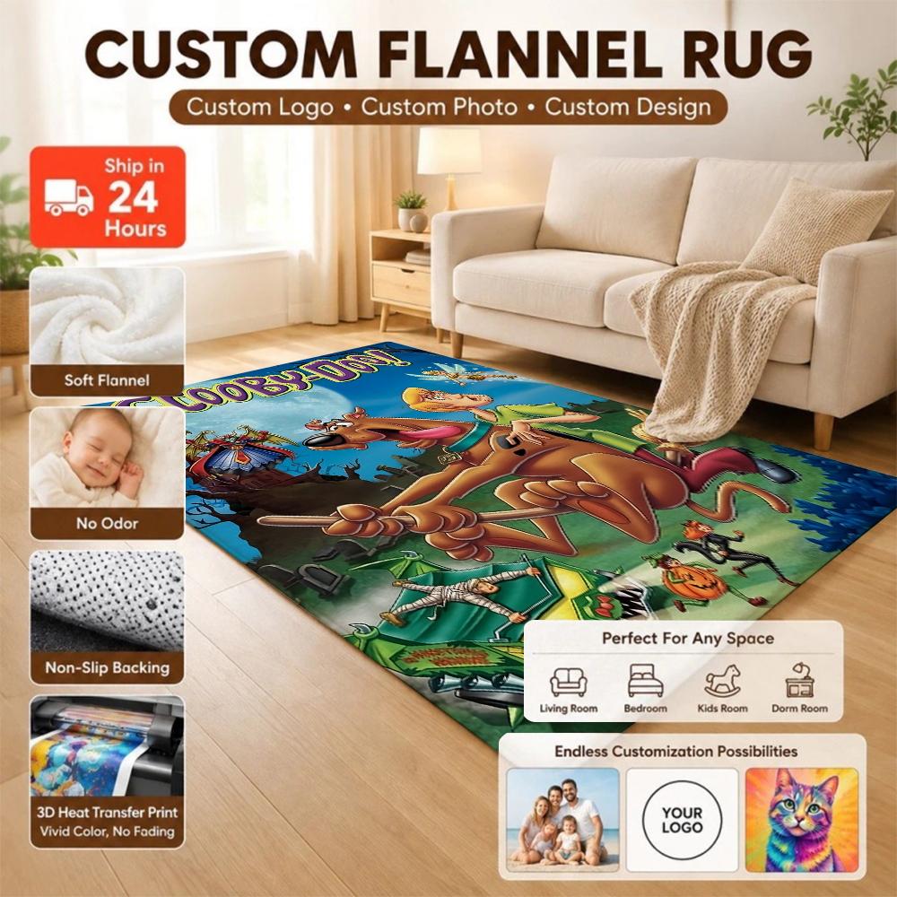 Scoobydoo Spooky Mystery Adventure Indoor Rug Nonslip Easyclean Carpet For Entryway Hallway Balcony Home Party Decor New Year Gift