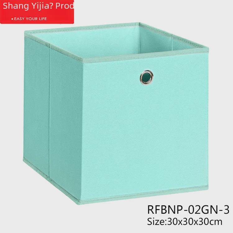 Gray Foldable Non-Woven Storage Box with Round Handles