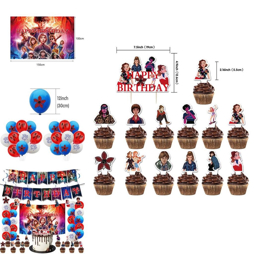 Stranger Things Geburtstagsfeier Dekoration Mysteriöse Atmosphäre Ballon Banner Set