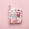 Labubu Small Wallet Girly Short Cute Folding Card Holder Student Small ID Wallet Coin Purse
