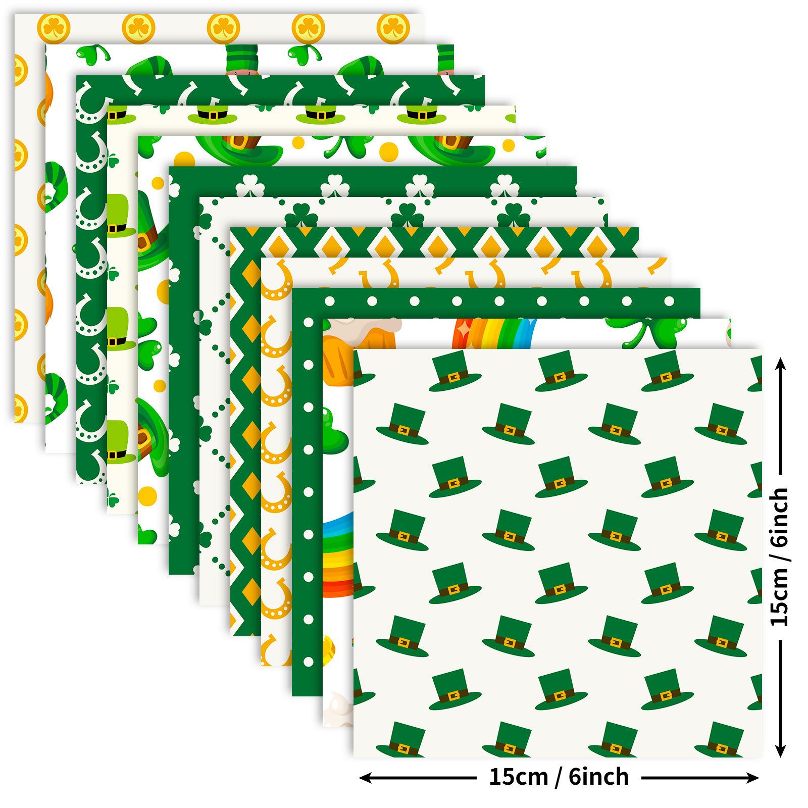 

12 St Patrick S Paper Cut Irish Festival Scrapbook Cards Diy Background Paper 15cm*15cm