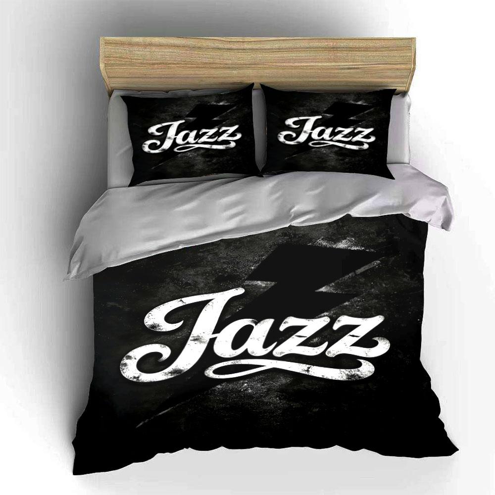 "Jazz text with lightning." Bedding sets Duvet cover sets Duvet covers Pillowcases(1 * Duvet Cover 2 * Pillowcases without duvet insert)