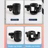 Anti-slip 2 in 1 Baby Stroller Cup Holder Adjustable Rotatable Kids Cup Stand Easy To Install Black