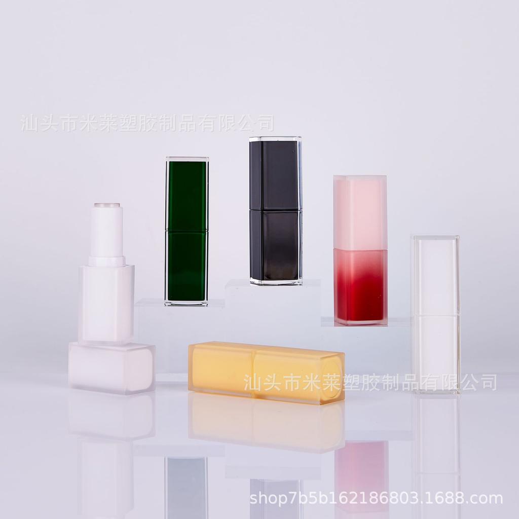 Square Buckle Transparent Lipstick Tube – Empty with Inner Spray Process