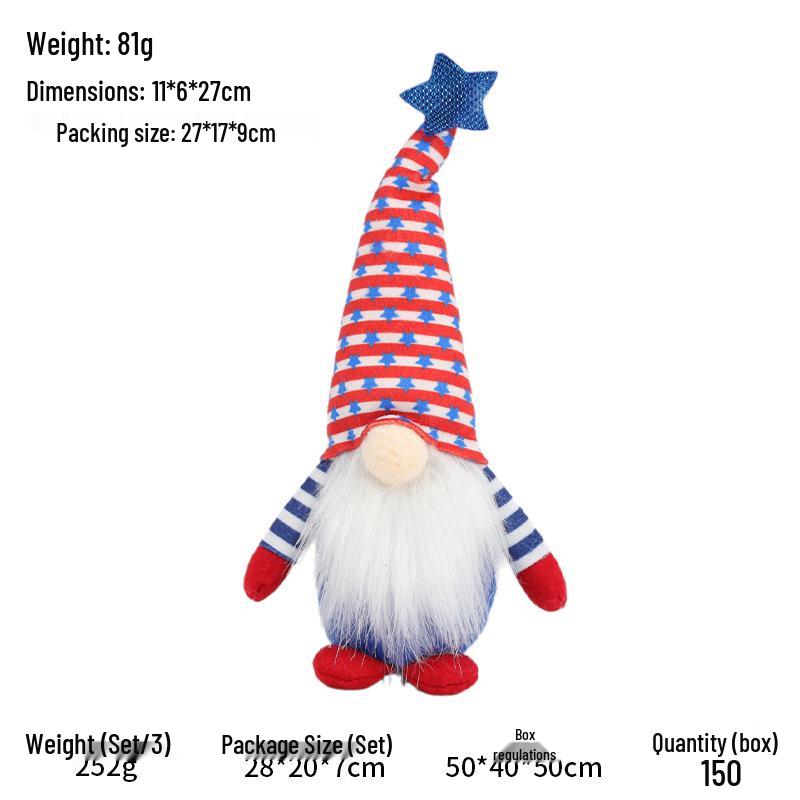 Creative American Independence Day Faceless Old Man Doll Ornament